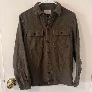 Everlane Men’s Olive Heavyweight Button Down Cotton Relaxed Overshirt Medium